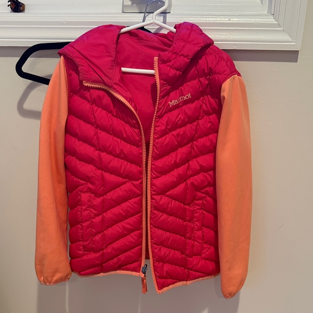 Girls Marmot Vibrant Red and Orange Jacket, size medium